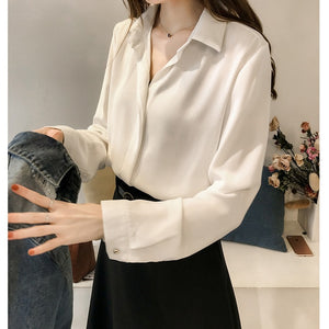 Autumn women 2019 fashion blouses solid plus size