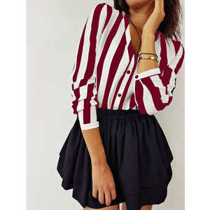 2019 New Blouse Women Casual Striped Top Shirts es Top Sexy