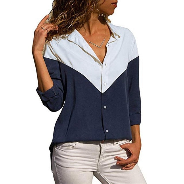 2019 New Fashion Print Women Blouses Long Sleeve