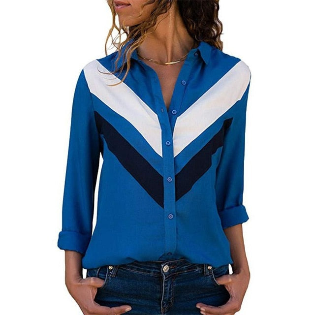 2019 New Fashion Print Women Blouses Long Sleeve