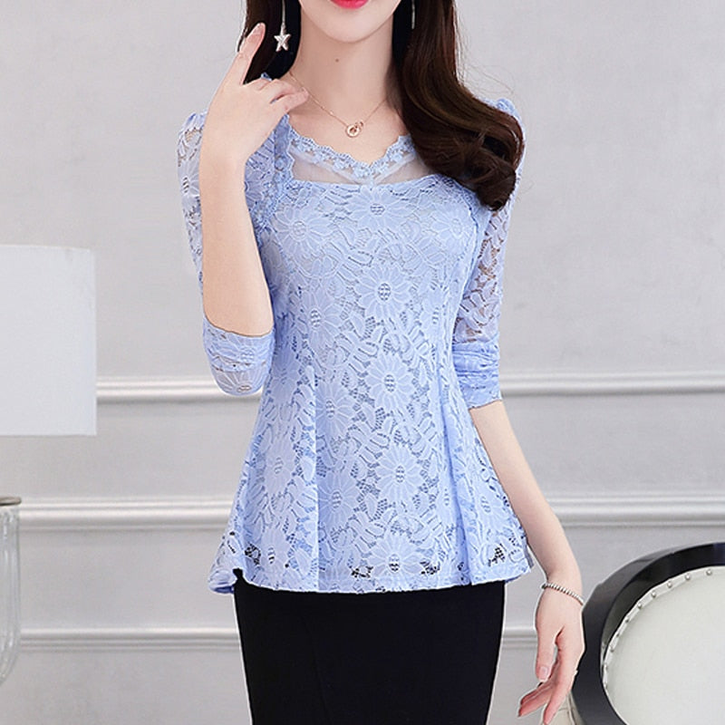 Plus Size Lace Women clothing Autumn 2019