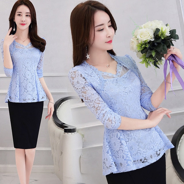 Plus Size Lace Women clothing Autumn 2019