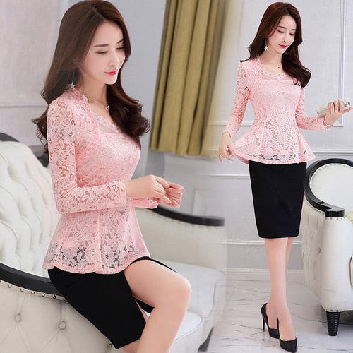 Plus Size Lace Women clothing Autumn 2019