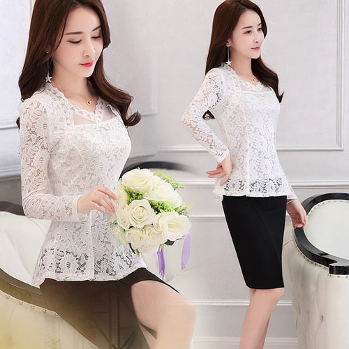 Plus Size Lace Women clothing Autumn 2019