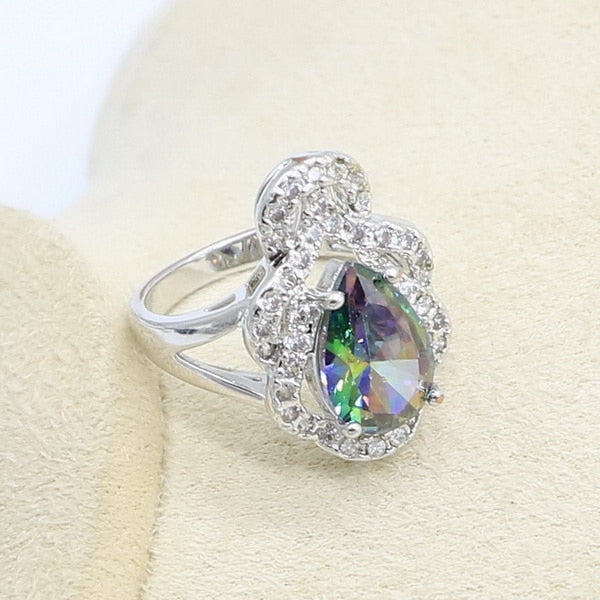 Rainbow Zircon 925 Silver Jewelry Set for Women