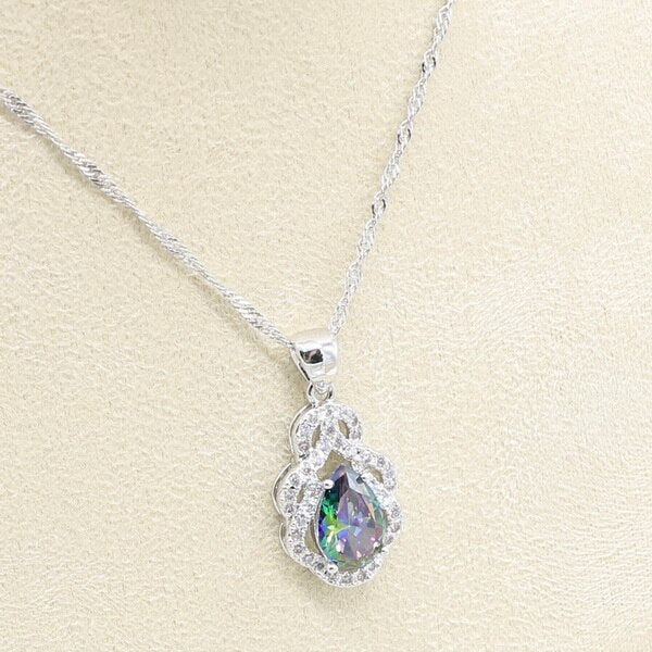 Rainbow Zircon 925 Silver Jewelry Set for Women