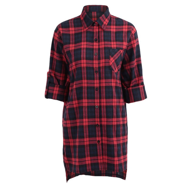 3XL 4XL 5XL Plus Size Autumn Tops Plaid Shirts