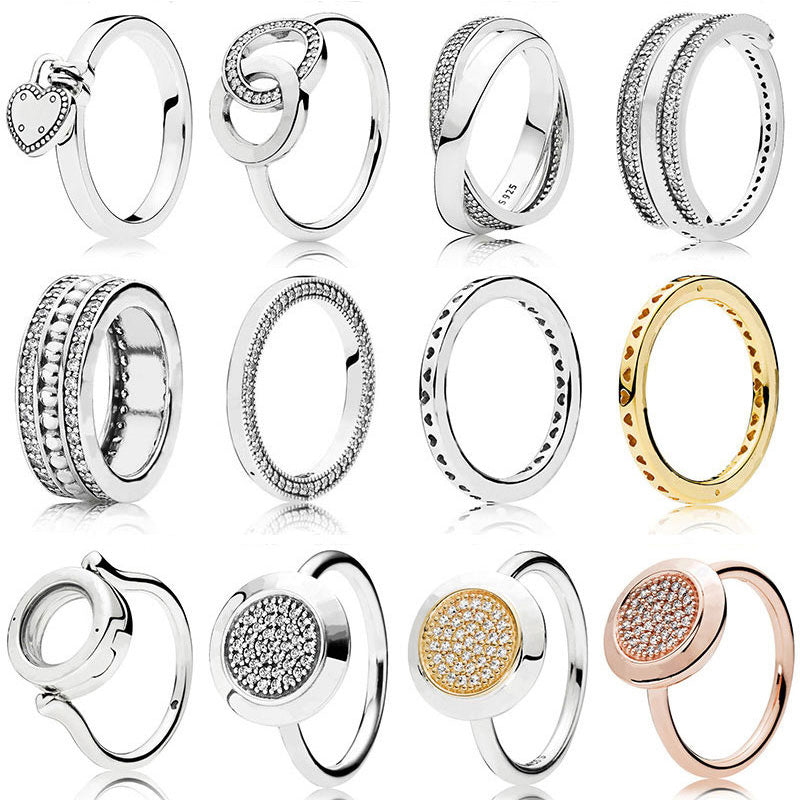 1 Pcs For Women 925 Sterling Silver Rings Rose Gold