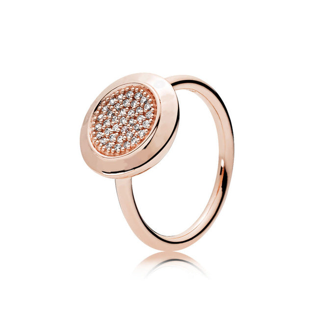 1 Pcs For Women 925 Sterling Silver Rings Rose Gold