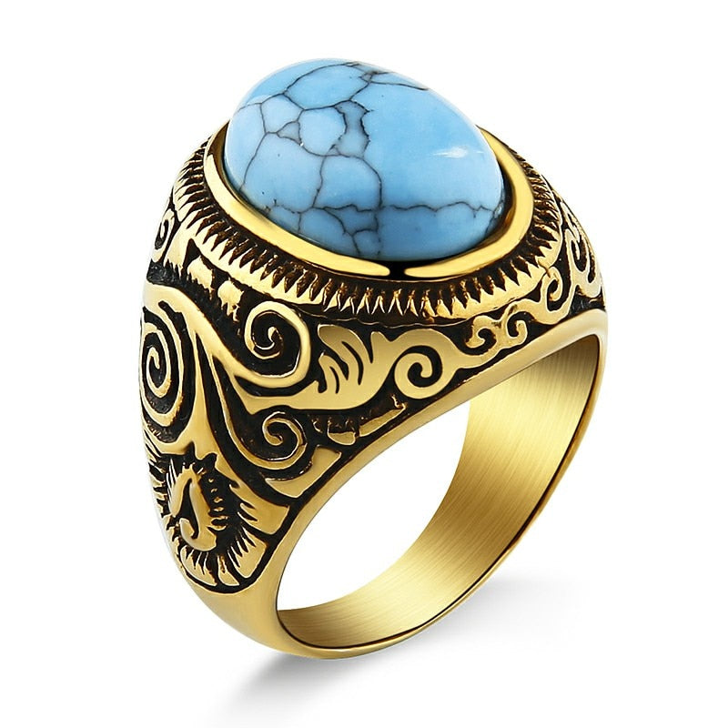 Valily Jewelry Womens Ring Blue Crystal Lord of Ring