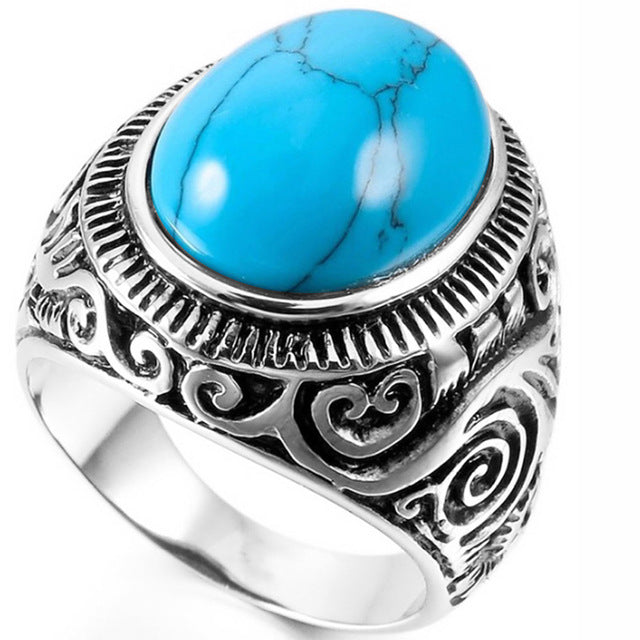 Valily Jewelry Womens Ring Blue Crystal Lord of Ring