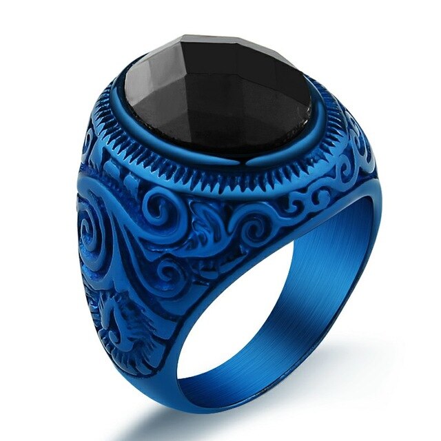 Valily Jewelry Womens Ring Blue Crystal Lord of Ring