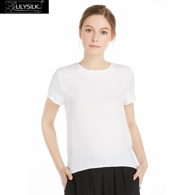 LilySilk Silk Blouse Women Top Shirt Short Sleeve