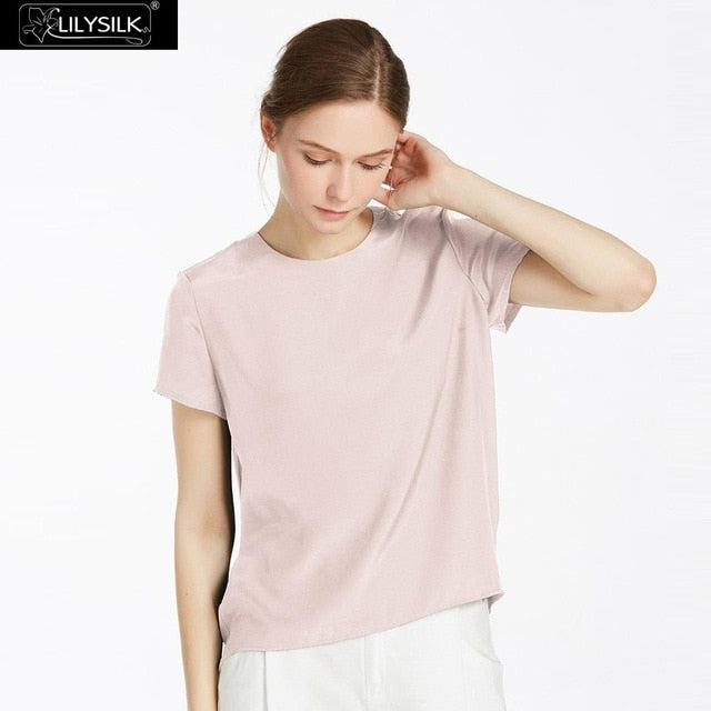 LilySilk Silk Blouse Women Top Shirt Short Sleeve