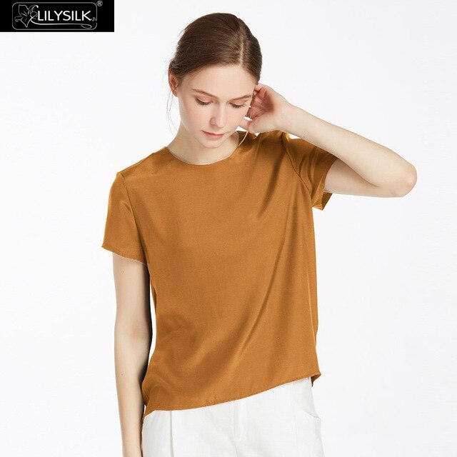 LilySilk Silk Blouse Women Top Shirt Short Sleeve