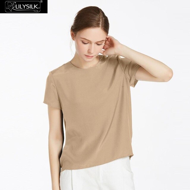 LilySilk Silk Blouse Women Top Shirt Short Sleeve