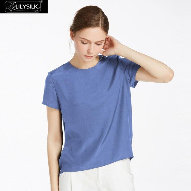 LilySilk Silk Blouse Women Top Shirt Short Sleeve