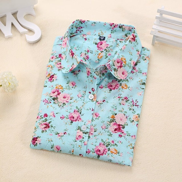 2019 Floral Women Blouses Long Sleeve Shirt