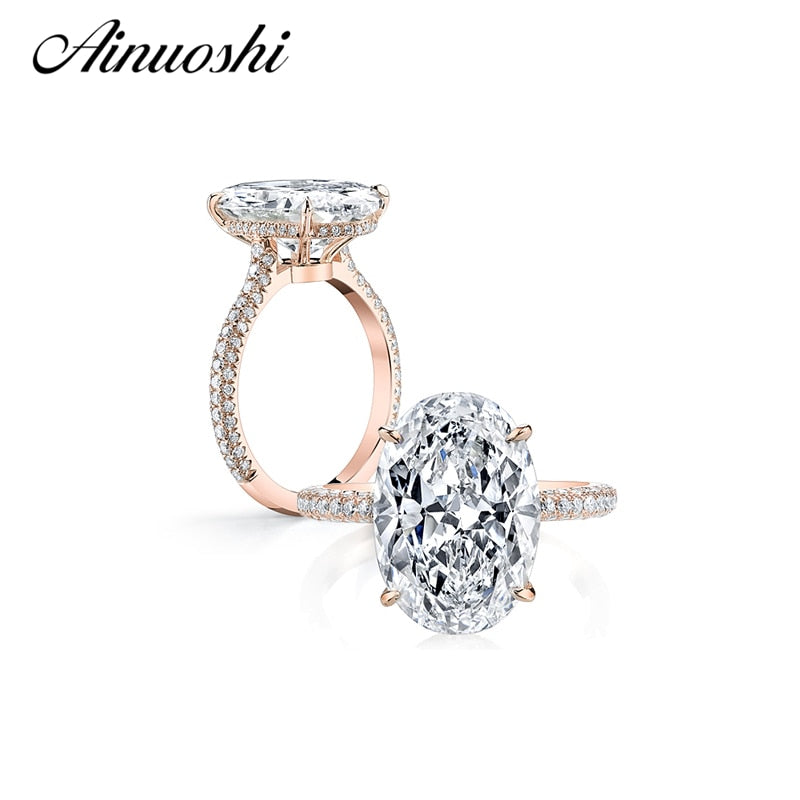 AINUOSHI Luxury 925 Sterling Silver Ring Rose