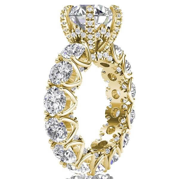 LESF Luxury Jewelry Ring Women's 4 Carat Round Cut