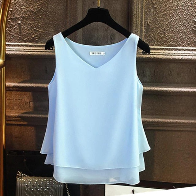 2019 Fashion Brand Women's blouse Summer sleeveless