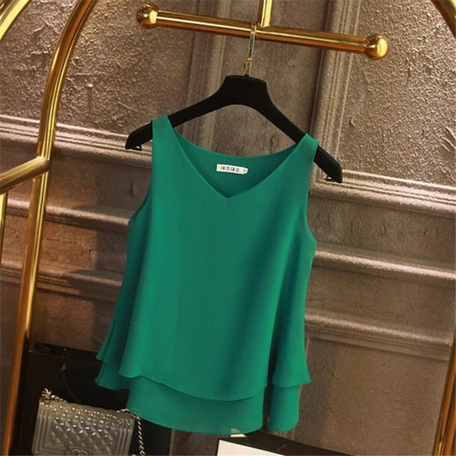 2019 Fashion Brand Women's blouse Summer sleeveless