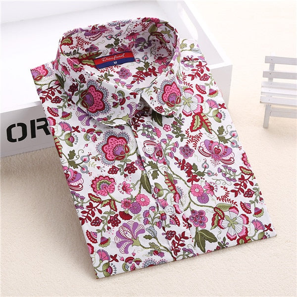 2019 Floral Women Blouses Long Sleeve Shirt