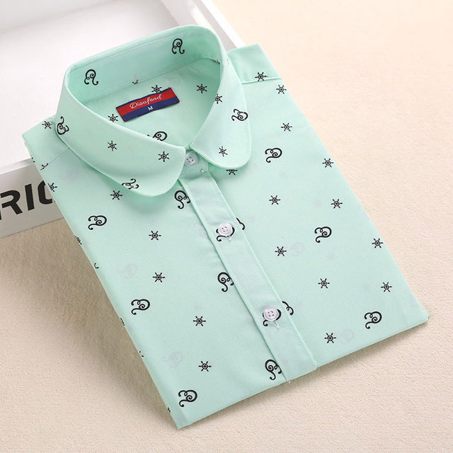 2019 Floral Women Blouses Long Sleeve Shirt