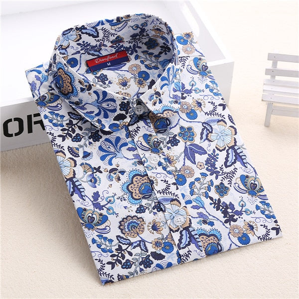 2019 Floral Women Blouses Long Sleeve Shirt