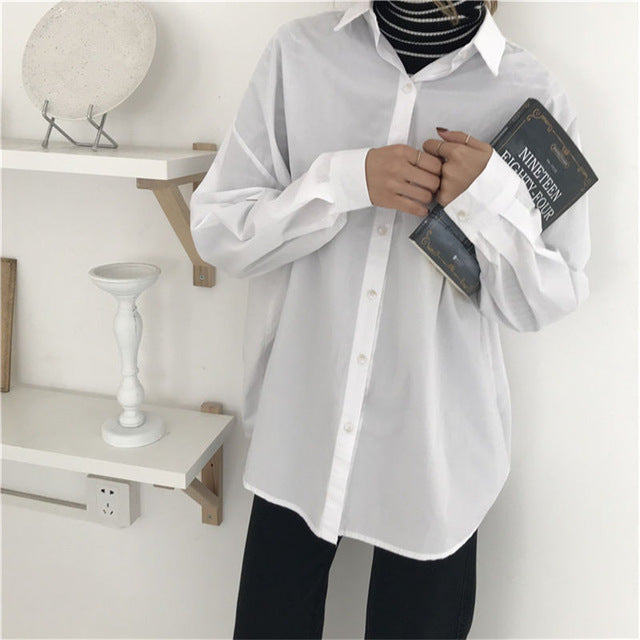 HziriP Women Blouses 2019 Spring Solid Blouse Loose
